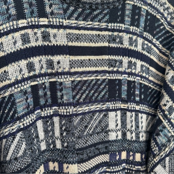 Gabicci Pullover Crewneck Sweater Blue White XXL Quiet Luxury Made In Italy NWT - Picture 3 of 6